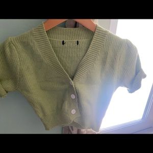 Sage green little crop top sweater